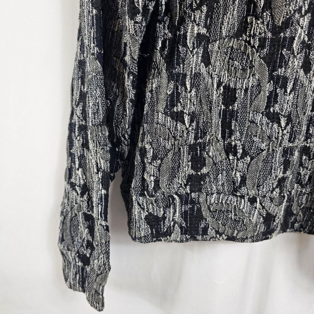 Jhane Barnes Wool Blend Sweater in Black and Gray - Size L - Picture 6 of 8